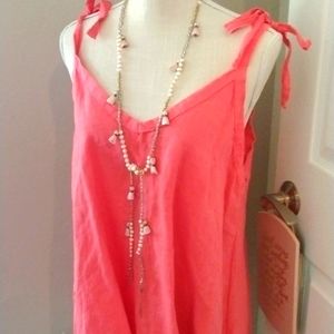NWT Italian Linen colorful summer tank  OS. Washable. Last 1